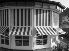 Markisolettes window awnings, pic in b/w