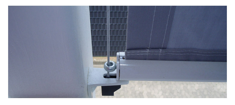 Window awning with a cable guidance