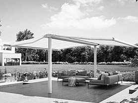GASTRO FINO free standing 2-side awning, pic is in b/w