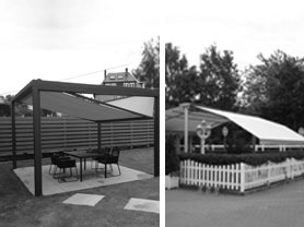 free standing awnings - pic in b/w