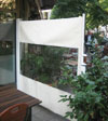 Side awning with a window of PVC