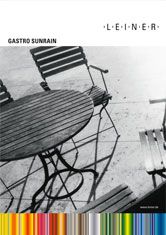 awning for sunshine and rain. gasto awnings; cover of the brochure